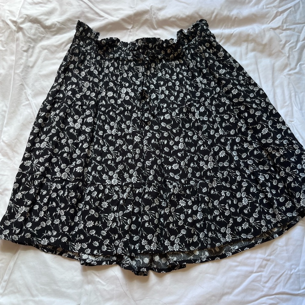 Black floral skirt